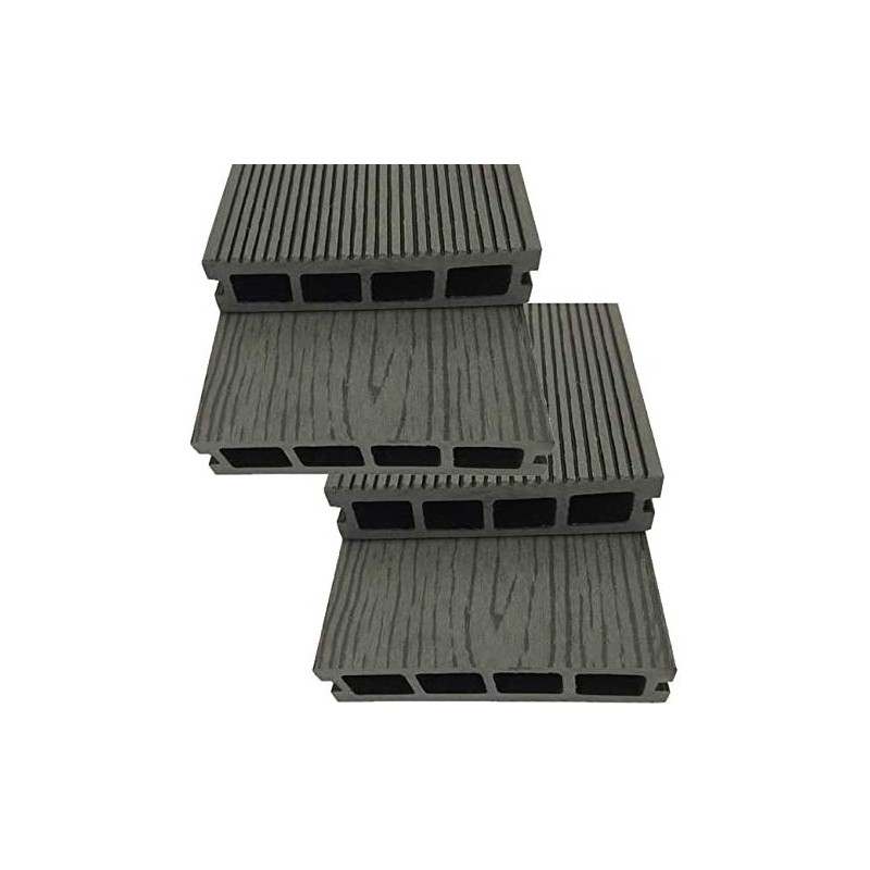 Tablon jardin composite 220 x 14,6 x 2,5 cm, gris (Pack 4)