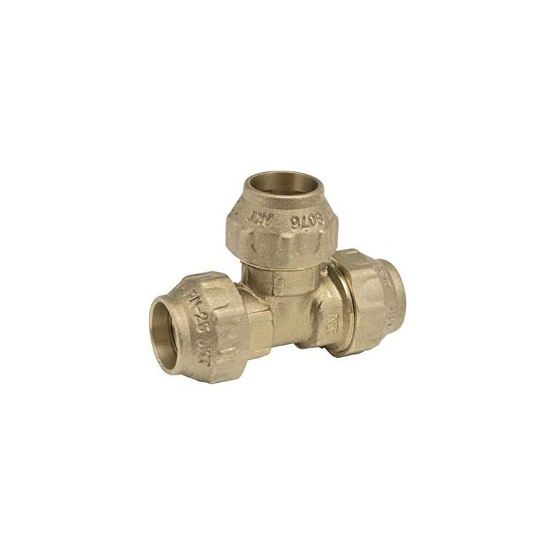 Brass tee for polyethylene pipe, brass fitting with Aenor certification, size of your choice