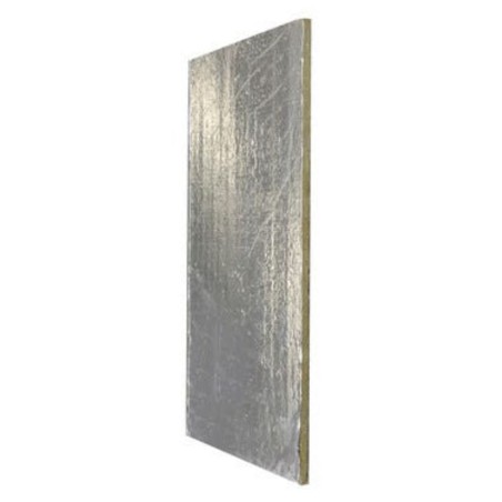 Panneau en laine de roche pour cheminée 100x60x3 cm, 0,6 m2 | Isolation thermique incombustible avec aluminium et classification