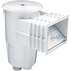 Skimmer branco de 15 litros com boca padrão e tampa circular