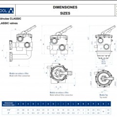 Válvula Selectora con Tornillos para Piscinas, Rosca 1 1/2''