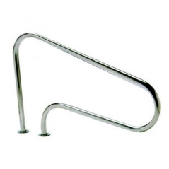 Uscita piscina con piastre di ancoraggio esterne 125x80 cm, Ringhiere avvitabili