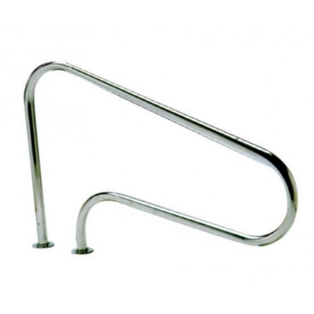 Uscita piscina con piastre di ancoraggio esterne 125x80 cm, Ringhiere avvitabili