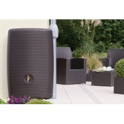 Réservoir d'eau de pluie Sunda 300 litres | Réservoir décoratif 40 x 80 x 118 cm, marron | Conteneur de stockage d'eau de pluie