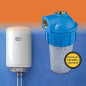 Filtro anticalcário de 1/2" para aquecedores e caldeiras com recipiente e filtro de polifosfato - Elimina a acumulação de calcár Filtro anticalcário de 1/2" para aquecedores e caldeiras com recipiente e filtro de polifosfato - Elimina a acumulação de calcár