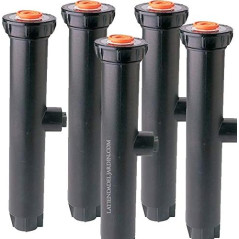 Confezione da 10 irrigatori Rain Bird 1806, altezza 24 cm. Irrigatore SENZA ugello da 1/2". Altezza di sollevamento 15 cm.