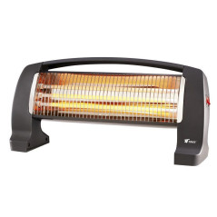 Quarzheizgerät 400-800-1200W, Tragbares Elektroheizgerät, 3 Röhren, Schwarz, 50x39x49 cm, Effiziente und kompakte Heizung