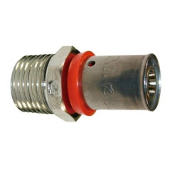 Gewindeverbindung 3/4'' Außengewinde für Mehrschichtrohr 25 mm, erfordert Pressmaschine, grau