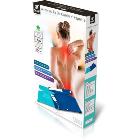 Elektrische Wärmekissen 40x38 cm | Ideal zur Linderung von Nacken- und Rückenschmerzen | 60W, 3 Temperaturstufen