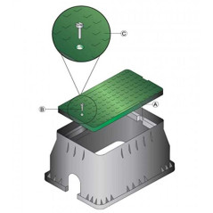Pozzetto di Irrigazione Rettangolare Jumbo 50x64x30 cm | Contenitore per 4-7 Elettrovalvole o Accessor