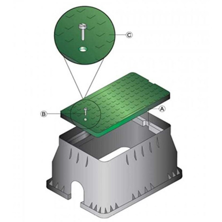 Garden Irrigation Valve Box 640x500x300 mm | Rectangular irrigation valve box for solenoid valves or buried irrigation