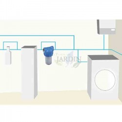 Filtro anticalcário de 1/2" para aquecedores e caldeiras com recipiente e filtro de polifosfato - Elimina a acumulação de calcár