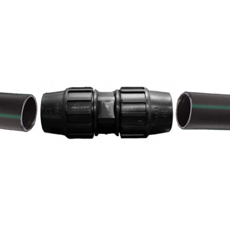 Manguito Igual PE | Accesorio para tuberia de polietileno | Medidas de 20mm a 90mm