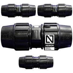 Set di 4 Raccordo Polietilene 25mm | Connettore per tubo Sistema di irrigazione Raccordo 25 mm | Unione per Tubi Irrigazione