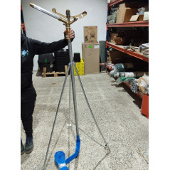 Trípode de riego de metal 1'' para aspersores, soporte ajustable con rosca para tubería 32 mm