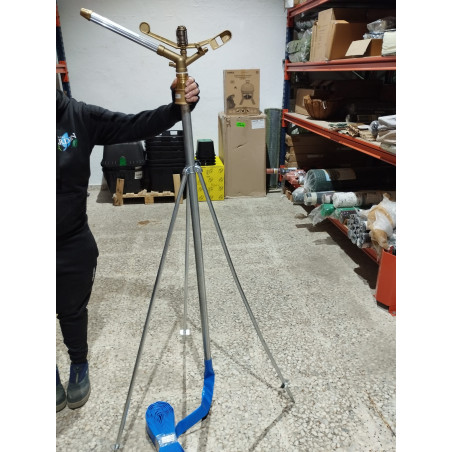 Trípode de Riego de Metal 1'' para Aspersores - Soporte Ajustable con Rosca 1'' Macho para Conexión a Tubería de 32 mm