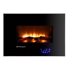 Chimenea eléctrica decorativa con Efecto Fuego real LED 1800W Orbegozo, Termostato regulable, Programable