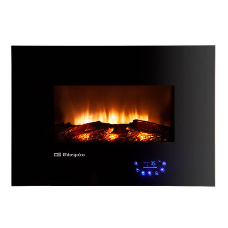 Chimenea eléctrica decorativa con Efecto Fuego real LED 1800W Orbegozo, Termostato regulable, Programable