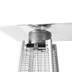  Pyramidenförmiger Terrassenofen Orbegozo für Butan-Propangas im Freien.  Edelstahl-Finish.  Leistung 13000W.