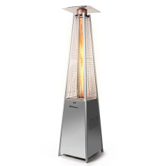  Pyramidenförmiger Terrassenofen Orbegozo für Butan-Propangas im Freien.  Edelstahl-Finish.  Leistung 13000W.