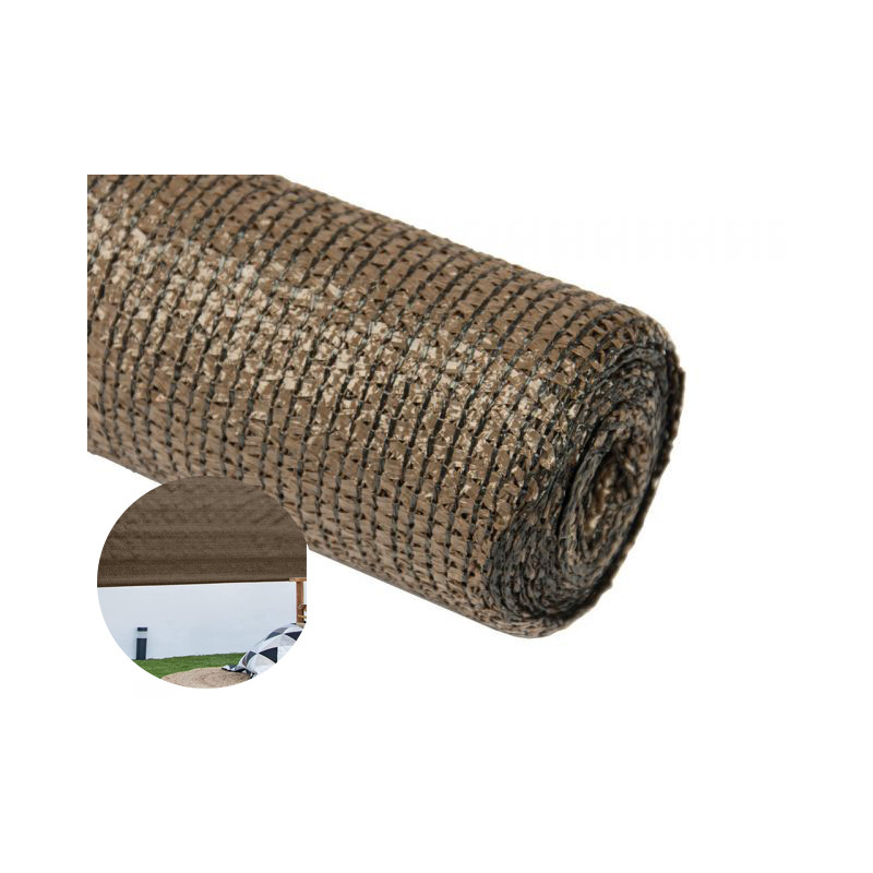 Rete Ombreggiante 1x50m | Telo Ombra 95% marrone | Frangivista Recinzione Giardino | Tessuto Ombra Privacy Antistrappo Antivento