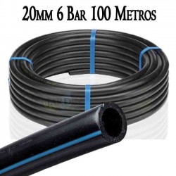 Tuyau polyéthylène alimentaire 20mm 6 bar 100m, basse densité bande bleu, Suinga