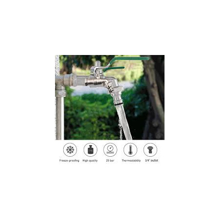 Grifo exterior jardin anti-cal | Entrada y salida 1/2'' | Previene cal siendo más duradero
