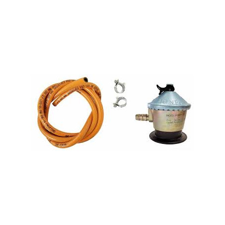 Kit completo de gás butano (butano e propano) + mangueira de borracha de 1,5 m + 2 braçadeiras | Aprovado na Espanha