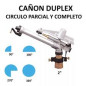Cañón de riego Duplex | Angulo de riego 360º circular | Rosca hembra 2'' | Alcance 20 a 43 metros Cañón de riego Duplex | Angulo de riego 360º circular | Rosca hembra 2'' | Alcance 20 a 43 metros