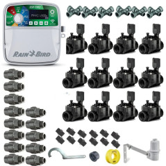 Kit professionnel d'irrigation automatique Rain Bird de 12 zones 24V pour tuyaux de 32mm