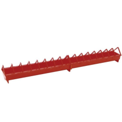 Lot de 4 Mangeoire en plastique pour poules | Grille large 100x12x13 cm | Mangeoire pour poussins du 1er âge