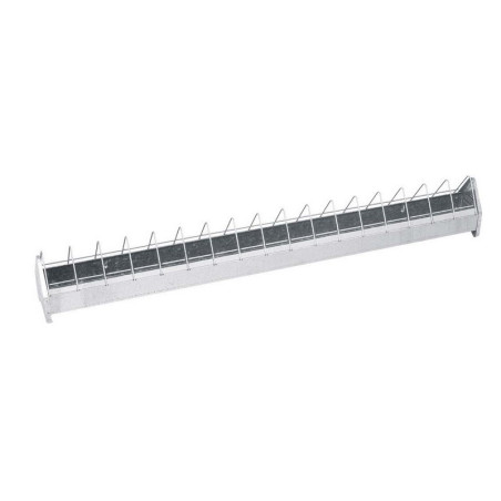 Mangeoire métallique pour poules à larges mailles, 1 mètre. Lot de 4 unités.