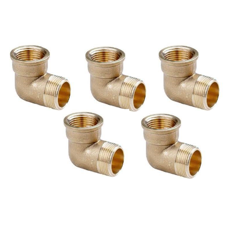 5er-Pack Messing-Winkelstücke 1/2" (Außen-/Innengewinde) | AENOR Messing-Fitting | 1/2"-Gewindewinkel | Bewässerungsrohrverbinde 5er-Pack Messing-Winkelstücke 1/2" (Außen-/Innengewinde) | AENOR Messing-Fitting | 1/2"-Gewindewinkel | Bewässerungsrohrverbinde