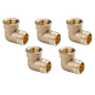 Pacote com 5 Cotovelos de Latão Macho para Fêmea de 1/2" | Conexão de Latão AENOR | Cotovelo Roscado de 1/2" | Conector para Tub Pacote com 5 Cotovelos de Latão Macho para Fêmea de 1/2" | Conexão de Latão AENOR | Cotovelo Roscado de 1/2" | Conector para Tub