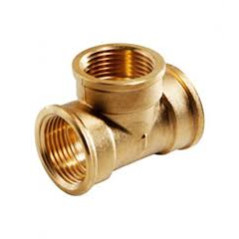 Pack 5 Te latón Hembra 3/4'' | Accesorio latón Aenor | Te rosca hembra 3/4'' | Unión Tubos Riego | Conector Latón Tubos