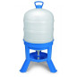 Bebedouro de plástico para galinhas de 40 litros com pernas | 46 x 83,5 cm | Bebedouro para 20-24 aves | Plástico durável | Azul