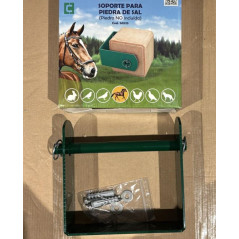 Suporte de metal resistente e durável para pedras de sal para cavalos - Ideal para sal mineral e montagem na parede.