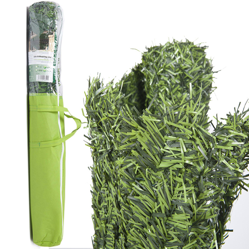 Siepe artificiale bicolore a foglie sottili 110 canne 1,2 x 3 metri, occultamento del 95%.