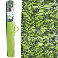 Siepe artificiale da giardino 1,50 x 3 m | Siepe a foglia larga bicolore | Siepe schermante al 95% | Siepe artificiale decorativ