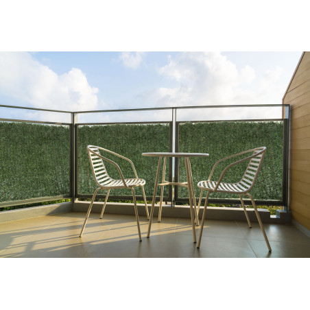 Künstliche Garten-Sichtschutzhecke 1x3 m | Dreifarbige Feinblatthecke | 100% Sichtschutzhecke | Dekorative Kunsthecke