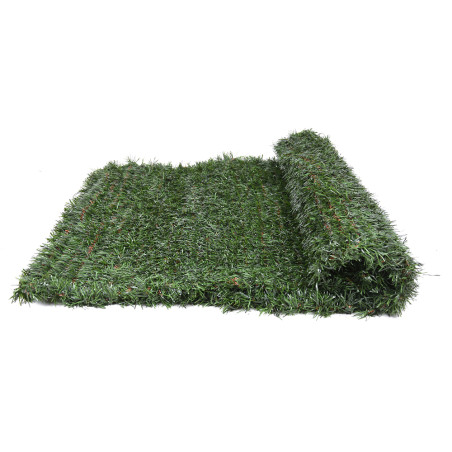 Haie artificielle de jardin brise-vue 1 x 3 m | Haie tricolore à feuilles fines | Haie brise-vue 100 % | Haie artificielle décor