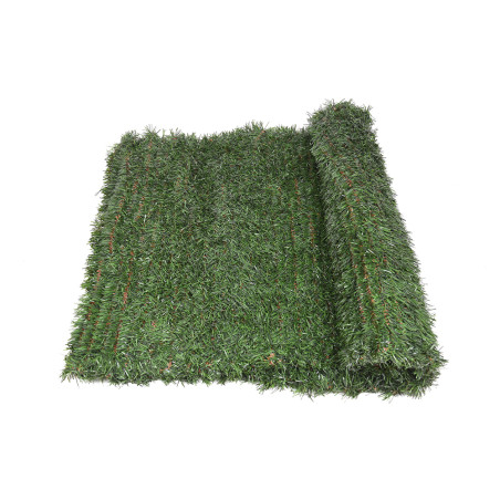 Haie artificielle de jardin brise-vue 1 x 3 m | Haie tricolore à feuilles fines | Haie brise-vue 100 % | Haie artificielle décor