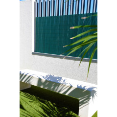 Canisse Synthétique PVC double 1,5 x 3 m avec Cannes Entières vert forcé, Brise-Vue pour Jardins, Balcons et Clôtures