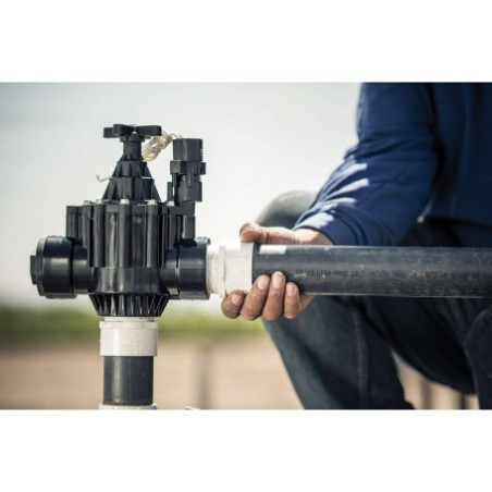 Válvula solenoide de irrigação Suinga 2'' 9V 200PG com regulador de fluxo