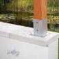 Set di 4 Supporto per Pali 14x14 cm ancoraggio a terra in acciaio zincato | Supporto per pali quadrati in legno | Base 20x20 cm