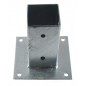 Set di 4 Supporto per Pali 14x14 cm ancoraggio a terra in acciaio zincato | Supporto per pali quadrati in legno | Base 20x20 cm