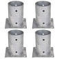 Pack of 4 Base for round wooden post 10 cm | Galvanized Ground Anchor for Posts | Support for round wooden post  Pack of 4 Base for round wooden post 10 cm | Galvanized Ground Anchor for Posts | Support for round wooden post