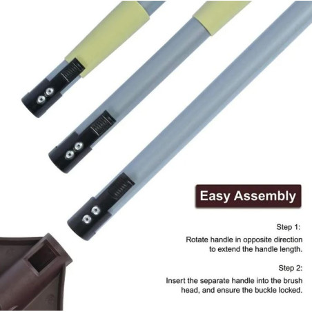 Artificial Grass Brush - Carpet Brush, 122cm Telescopic Handle, Steel Handle, Garden Rake