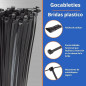 Lot de 50 Collier de serrage plastique 3,6 x 300 mm, serre cable plastique, Bride de câble en plastique autobloquante nylon, noi