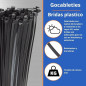 Lot de 50 Collier de serrage plastique 3,6 x 300 mm, serre cable plastique, Bride de câble en plastique autobloquante nylon, noi